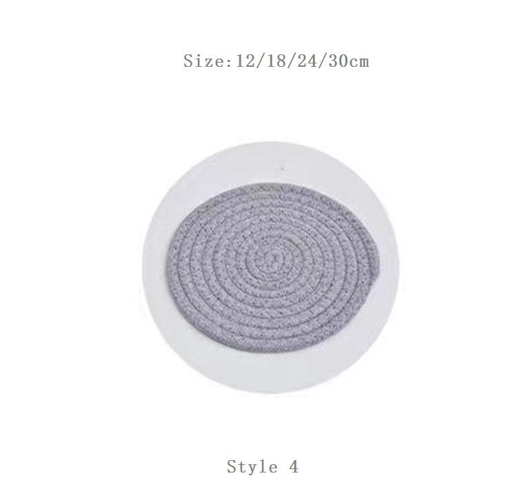 Manteles Individuales Redondos Tejidos de Algodón Resistentes al Calor Antideslizantes Trenzados Lavables para Mesa de Comedor Cocina Decoración del Hogar