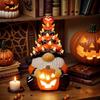 LED Glowing Halloween Gnome Statue Multi-Purpose Resin Halloween Gnome Lantern Gnome Pumpkin Lantern Ornaments for Home Decor