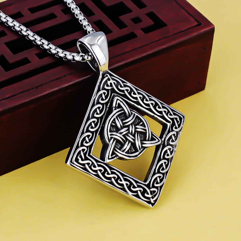 Necklace Viking Style Odin Triangle Pendant