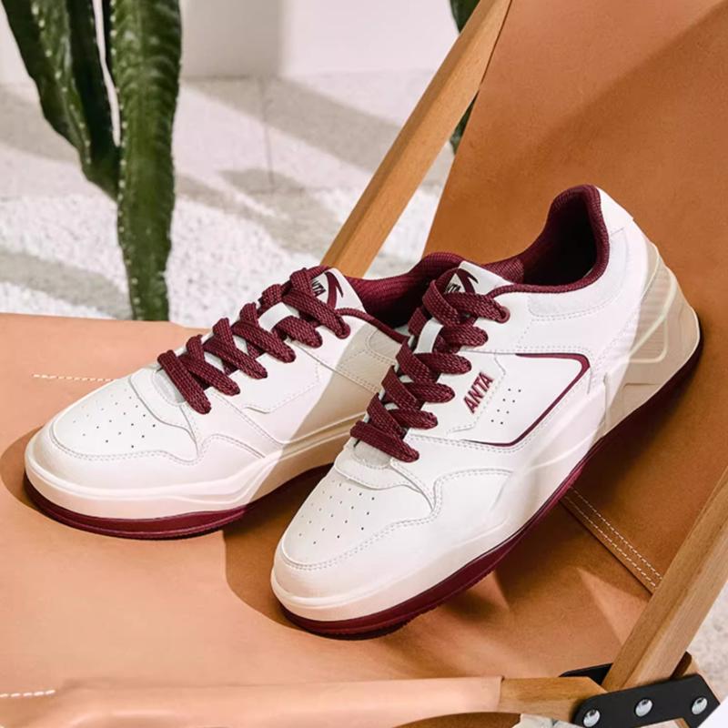 Anta C37 Series Comfortable Versatile Non-Slip Waterproof Low-Top Sneakers Men Sneakers White Red 912528037-5