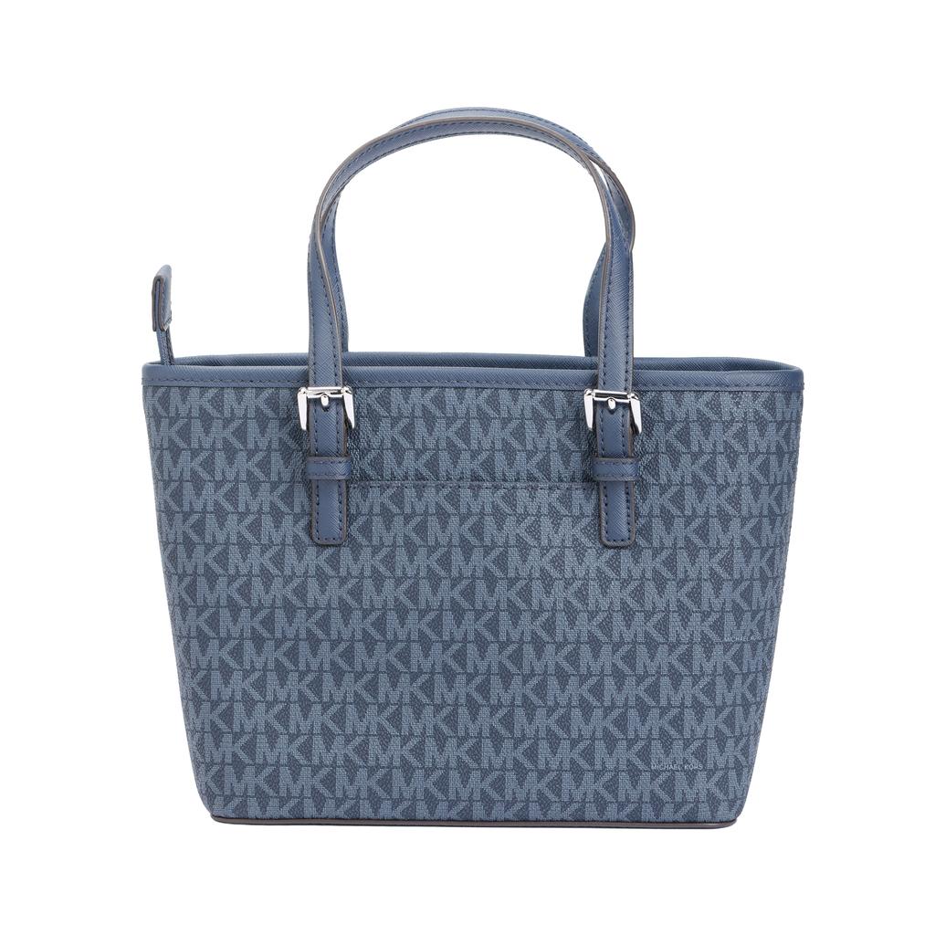 Michael Kors Jet Set Monogram Vintage Zipper Tote Bag Women Tote Bag Navy-Blue 35T9STVT0B-ADMIRAL