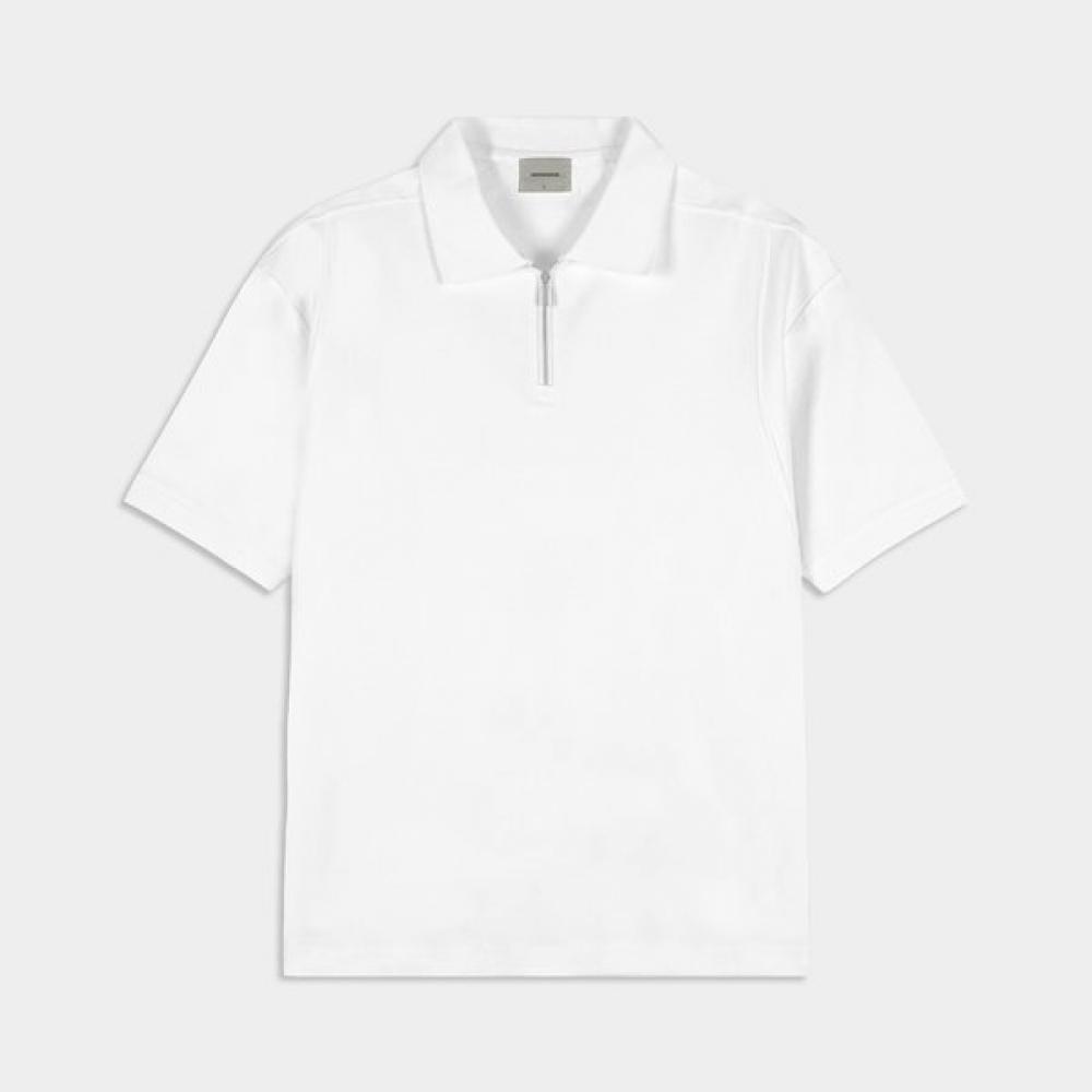Weekhour Half Zip Collar T shirT whiTe WHITE/M