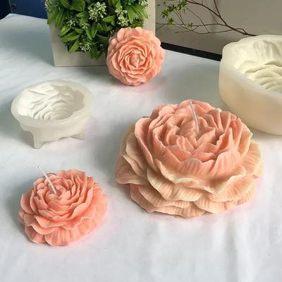 2026New Peony Silicone Candle Mold Extra Large 3D Flower Aromatherapy Plaster Resin Making Tool Diy Chocolate Cake Soap Mould