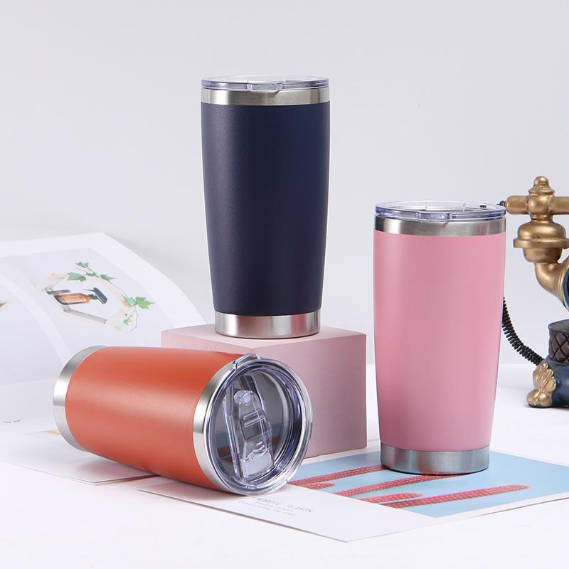 Stainless Steel Car Mug Double-layer Vacuum Ice Mug Car Portable Thermal Insulation Cold Beer Mug.