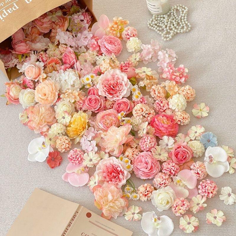 

Simulated Small Flowers Mix And Match Diy Handmade Wedding Material Package Fake Flower Flower Head Handmade Hairpin Flower Headdress Wreath