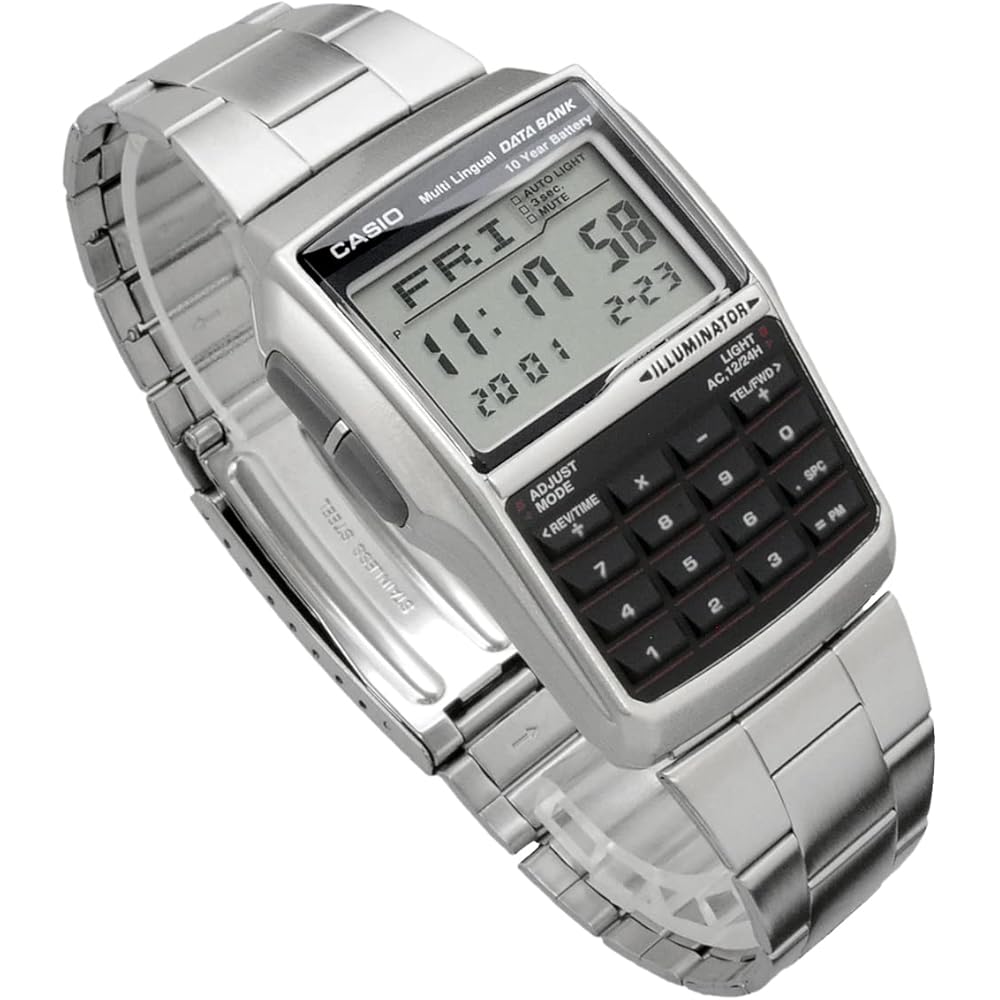 [Casio] CASIO DATA BANK Digital Watch DBC-32D-1A Men's Silver Metal Band Overseas Model [Parallel Import]