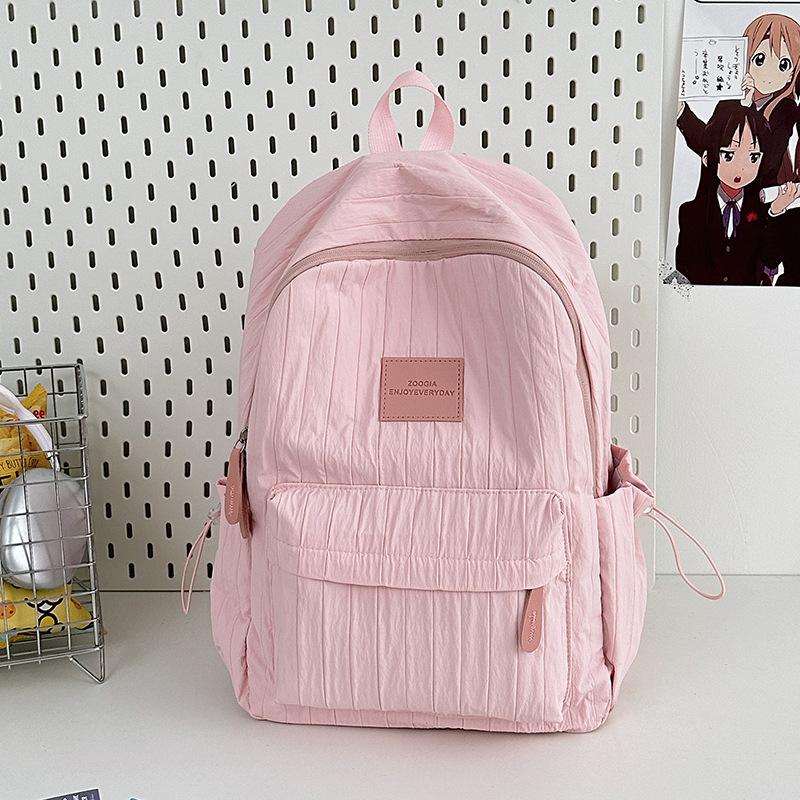 Schoolbag Solid Color Backpack 1011 New Junior High School Girls High School College Students School Bag Women Travel Lightweight Small Backpack