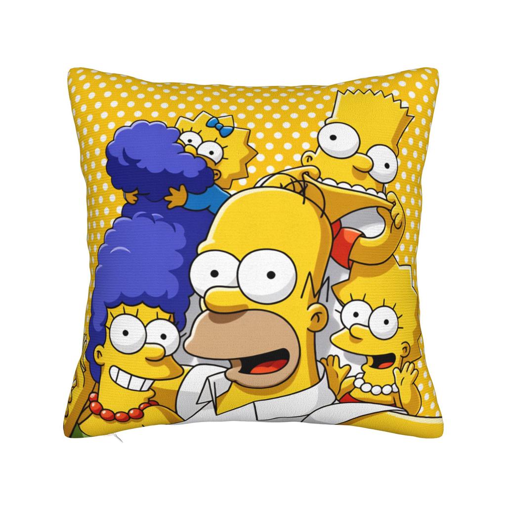 Funny Cartoon S-Simpsons Family Portrait Pillow Case Comfy Pillow Cover For Chair Sofa Home Decor Fashion Cushion Cover