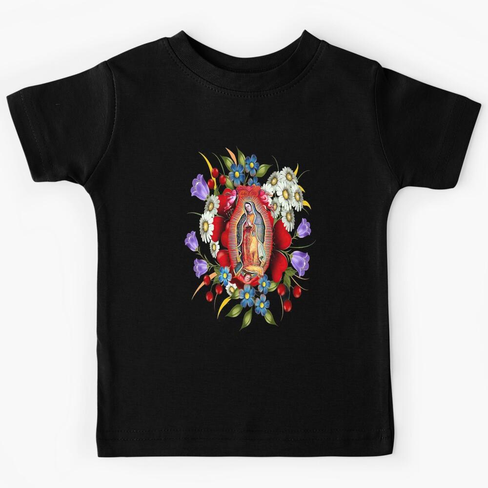 Our Lady of Guadalupe Mexican Virgin Mary Mexico Flowers Tilma 2003 Kids T-Shirt 100