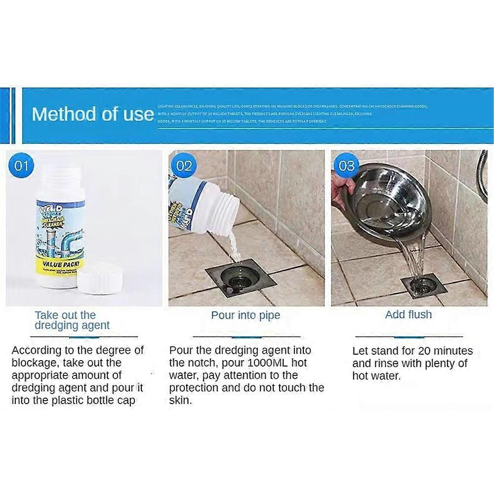 Powerful Pipe Dredging Agent, Clogged Sink Drain Cleaner Powder, All Around Powerful Pipe Dredging Agent, Pipe Dredging Agent Powerful Sink and Drain 