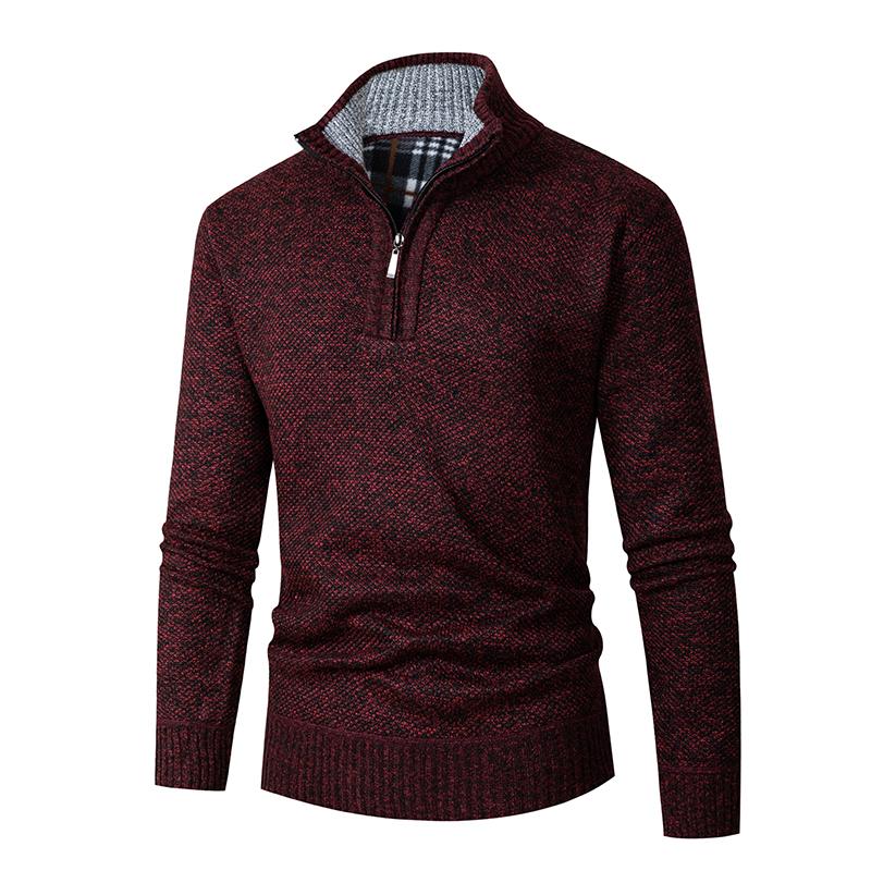 2024 Nuovi Cardigan con Zip Autunnali da Uomo Moda Casual Sociale Maglioni da Uomo Collo Alto Caldo Invernale Maglione a Maglia Uomo