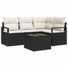 5 Piece Sofa Set Black Poly Rattan