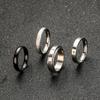 Titanium Steel Jewelry 4mm Frosted Micro Inlaid Diamond Ring Fashionable High-end Stainless Steel Ring Set of Four