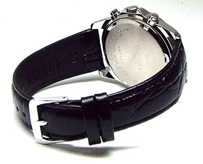 SEIKO Chronograph Watch with Genuine Leather Officially Distributed in Japan by Seiko Strap, White, SND363P1, [Used]