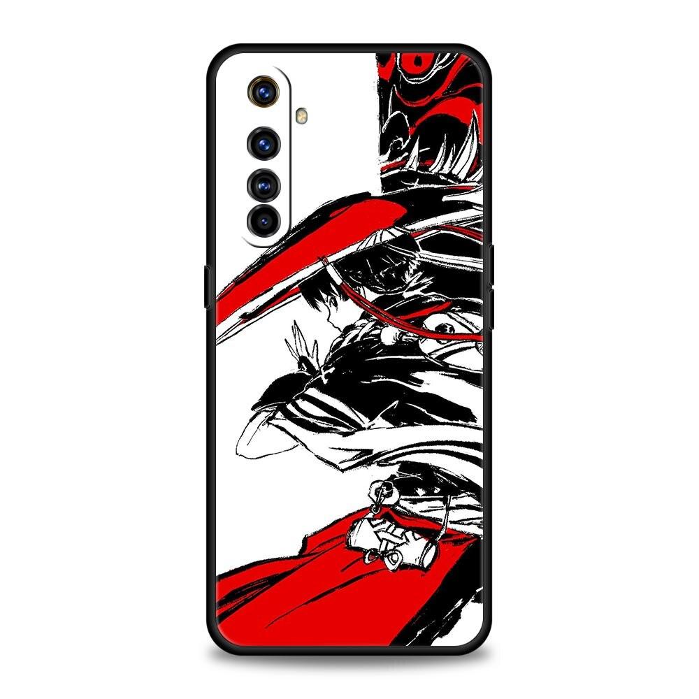Genshin Impact Black and White For Realme 9i Luxury Phone Case 9 8 5G GT2 7 6 Pro Plus 8i C21 C3 C11 C25 Black Silicone Cover
