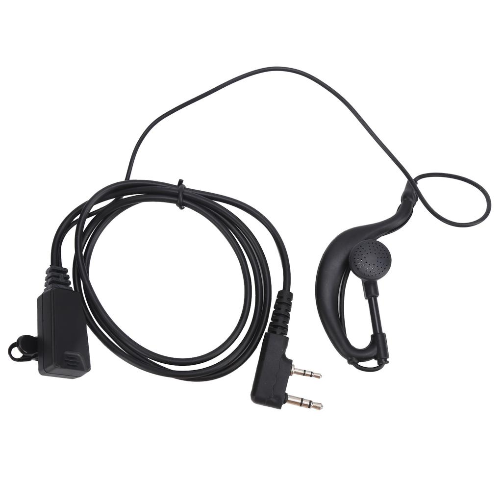 2 Way Radio Headset Universal 2Pin Headset with Collar Clip G Shape for Baofeng BF‑888S UV5R