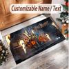 Music Guitar Theme Soft Crystal Velvet Rug Custom Name & Text Print Non Slip Floor Rug for Bedroom Living Room