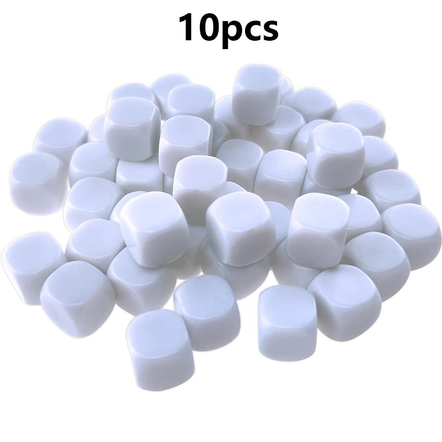 10pcs 16mm Blank White Dice DIY Dice for Writing Gaming Crafts Perfect for Education Board Games Creative Projects JXB