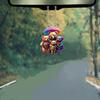 Cute Acrylic Cartoon Car Hanging Decoration Keychain Accessory For Stylish Interiors