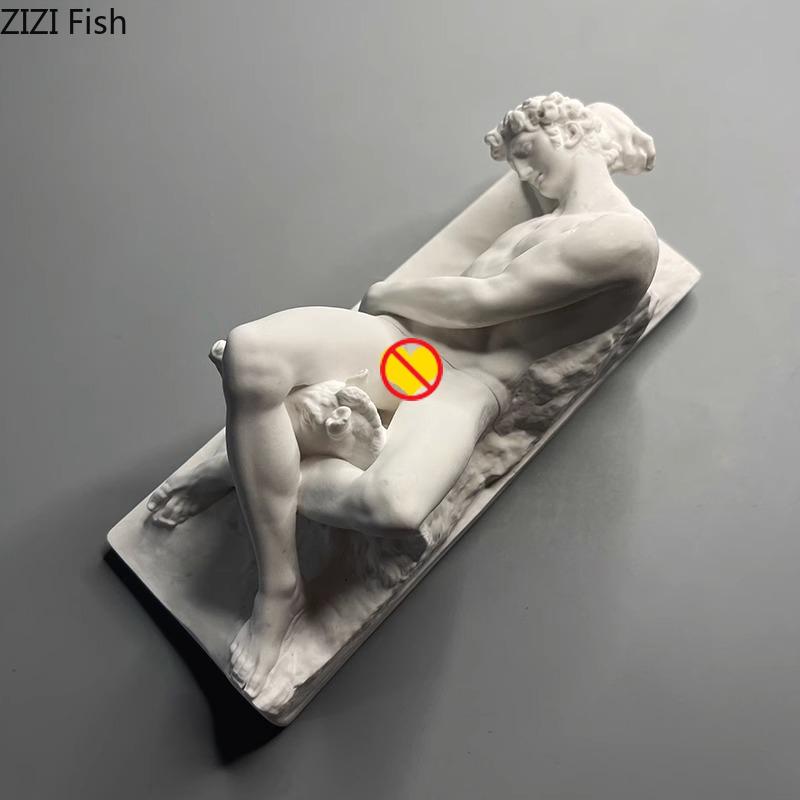 Statua in Gesso di Ares e il Cinghiale Decorazione da Scrivania Ornamenti Personaggi Scultura Schizzo Pratica Colorazione Strumento Didattico