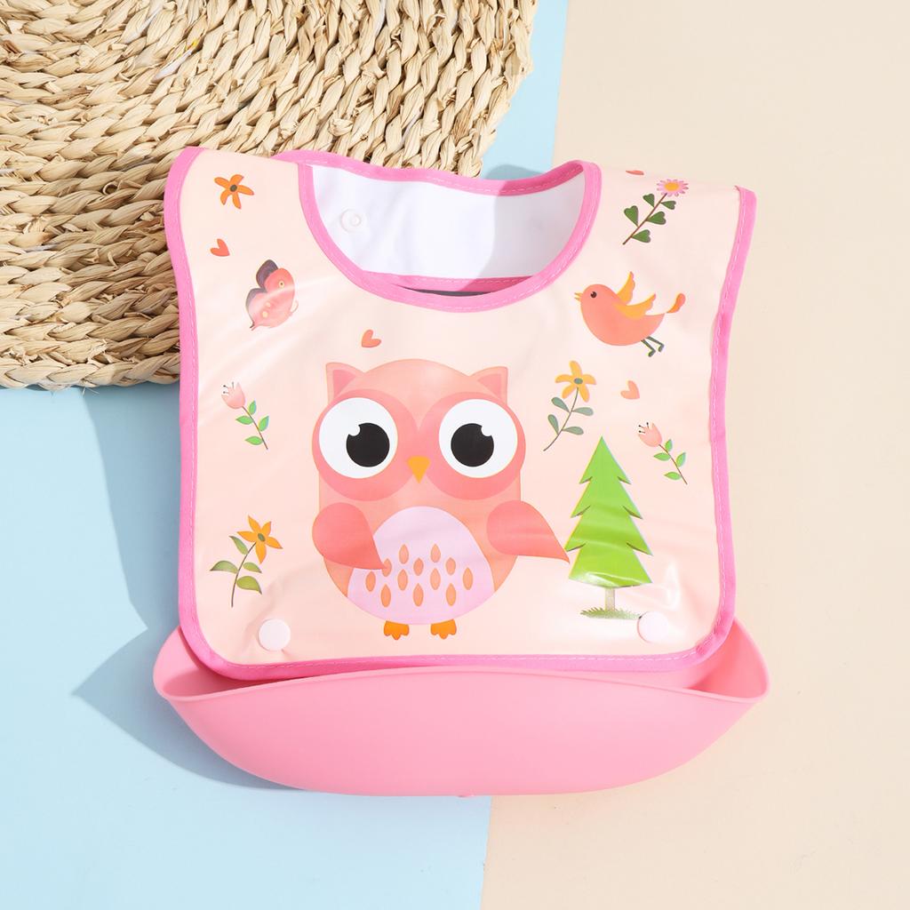 Baby food bib Baby waterproof bib three-dimensional detachable food food pocket Child child saliva pocket