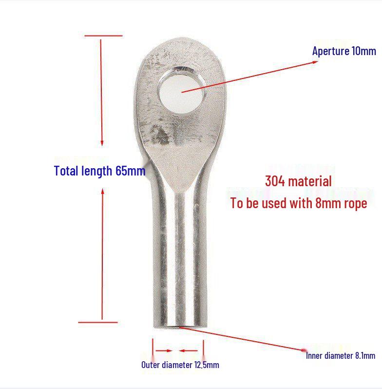 304 Stainless Steel Wire Rope Terminal Connector with Eye Lock