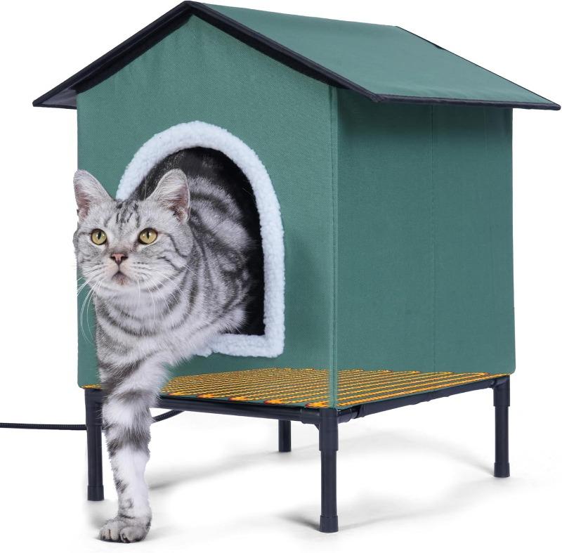 Portable Cat House Heating Cat Small Dog Houses Foldable Puppy Kitten Cats Dogs Bed Durable Rabbit Dog Cats Kittens Pet Beds