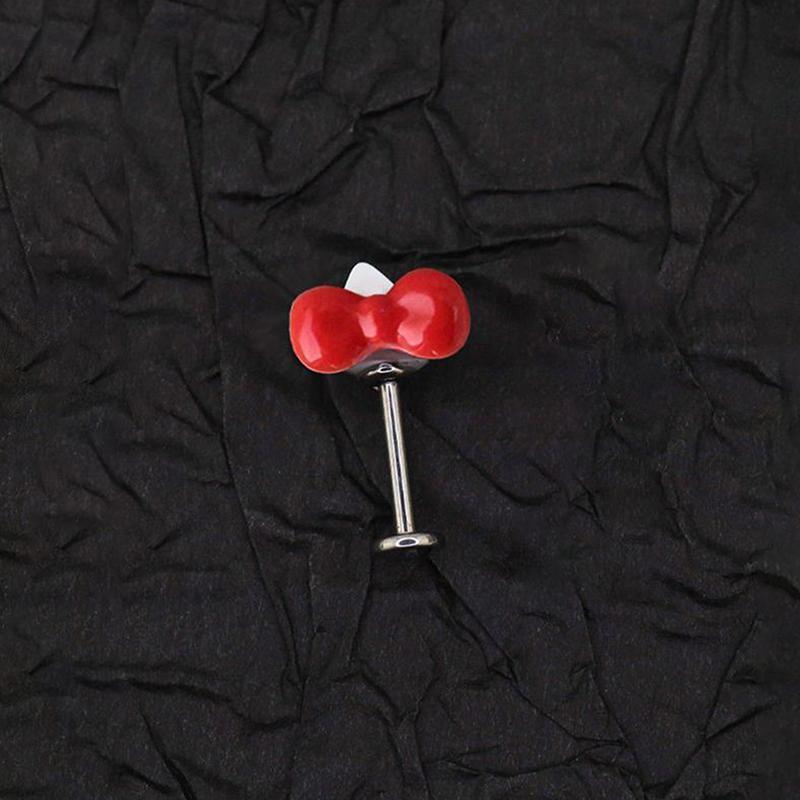 2Pcs Bow Cat Ears Shaped Ear Bone Nail Cute Earrings For Women Puncture Jewelry Accessories Gift