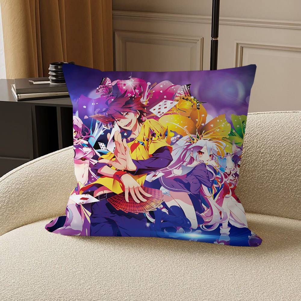 Anime N-No Game No Life Pillow Cover Sofa Cushion Cover Home Room Decoration Children Gift