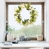 Artificial Daisy Wreath 35cm Diameter Faux Flower Wreath Spring Home Decoration for Door Wall Yellow