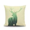 Small Fresh Green Abstract Animal Digital Printed Linen Pillow Nap Office Cushion Pillow Cover