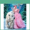Girl Diamond And Portrait Mosaic Bear Full Round Drill Diamond Painting Embroidery