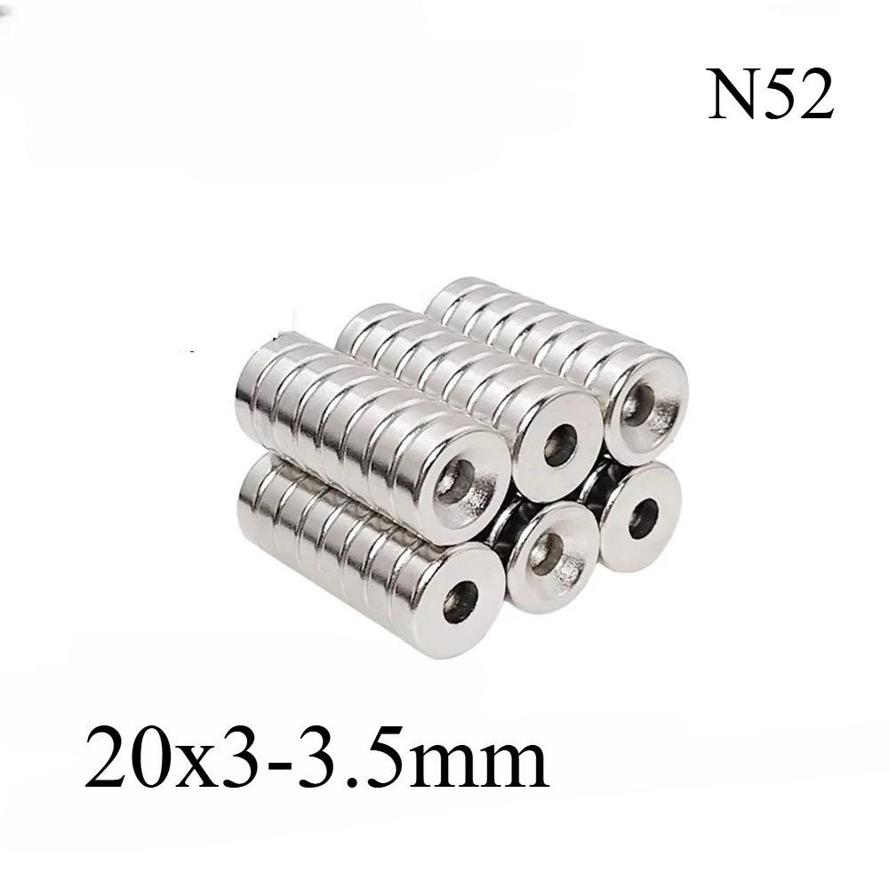 N52 20x3-3.5 20X5-5MM 20X10-5MM N35 Hole 3.5mm Refrigerator standard size Magnet Super Round Disc Ring Office Home Craft