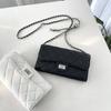 Xiaoxiangfeng Versatile Mini Square Bag Caviar Premium Black Mobile Phone Bag One Shoulder Crossbody Rhombus Chain Bag