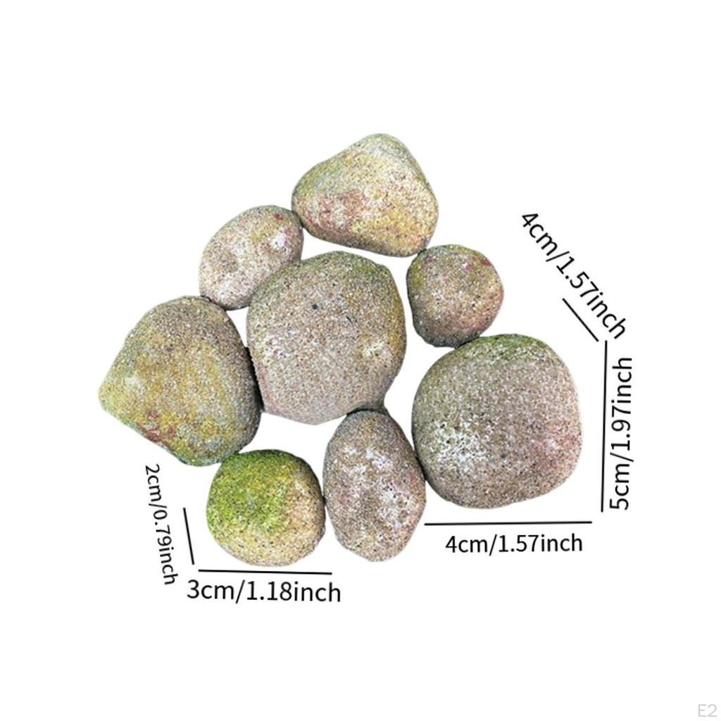 8 Pieces Artificial Rocks Miniature Decoration Realistic Stone Landscaping for Park Home Commercial