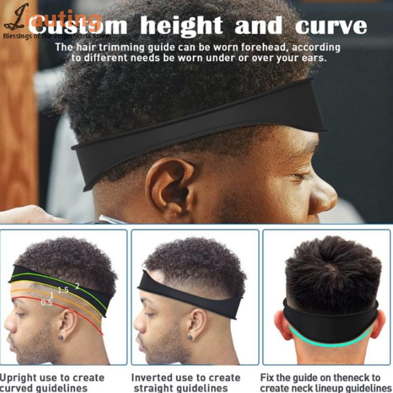 DIY Hair Trimming Template Haircut Band Breathable Curved Silicone Home Hair Trimming Guide For Boys Men