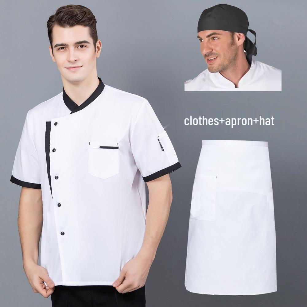 Men’s Short Sleeve Chef Uniform - Breathable Summer Wear for Catering and Kitchen Work