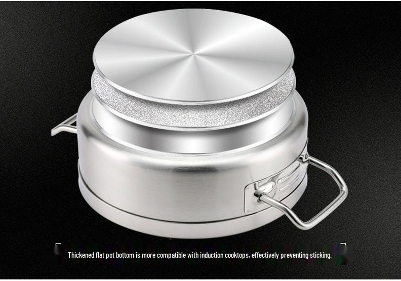 304 Stainless Steel Non-stick Soup Pot with Thickened Composite Bottom for Induction Cookers, Double Handles, Universal Hot Pot for Household Use.