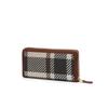 Dcwa4e210w2 [Tartan Check Mix] Brown Tartan Check Leather Color Zipper Wallet