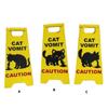 3Pcs Funny Cats Vomit Caution Signs Humorous Double-Sided Printing Desk Decors Gag Gift for Pet Owners & Cats Lover