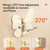 4PCS Butterfly Rotating Self Adhesive Hook, 3-Hook 270 Swivel Design, No Drill Wall Mount Storage Hooks, for Hanging Towels Keys Bags Hats