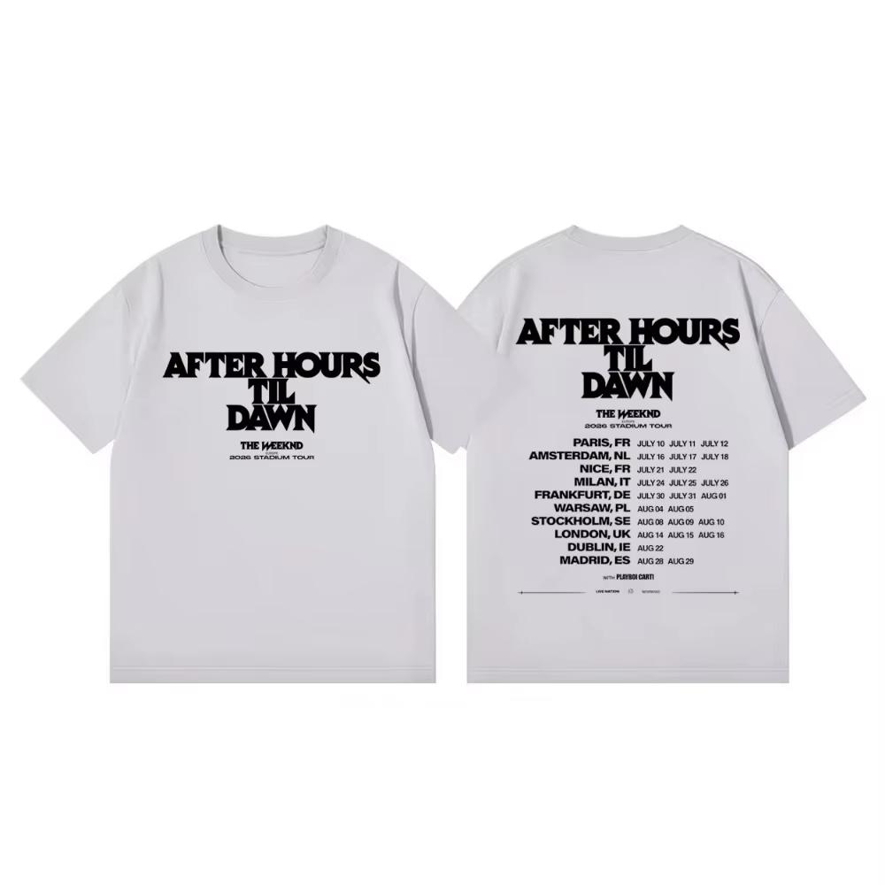 Fashion Short Sleeve T-shirt The Weeknd After Hours Til Dawn Tour Merch T-shirts Men's Women Cotton T Shirts