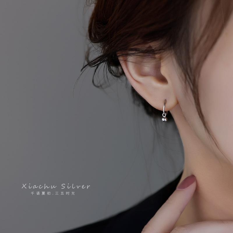 925 Silver Ball hoop Earrings Simple Temperament Exquisite Semale Sexy Jewelry Gift
