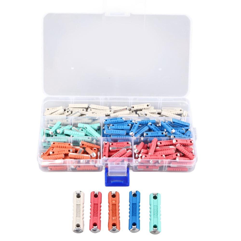 

200PCS Storage Box Multicolor Fuseing Kit 5A, 8A, 10A, 16A, 25A 32V Rating Automotive Fuseing Car Fuseing Assortment Automotive