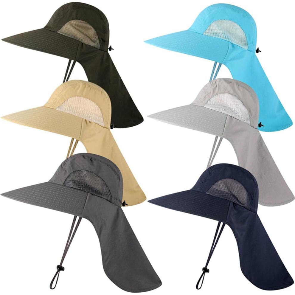 Fishing Hat for Men Women Wide Brim Outdoor Sun Protection Hat with Neck Flap Adjustable Size UV Resistant Material