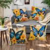 Vintage Blue Butterfly Pillow Covers, Floral Ephemera Art Decorative Throw Pillow Cases, Boho Nature Home Decor Cushion Covers