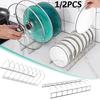 1/2PC Kitchen Bowl Dish Organizer Stainless Steel Dish Draining Rack  Multipurpose Home Cutlery Dishes Pot Lid Rack Rag Holder