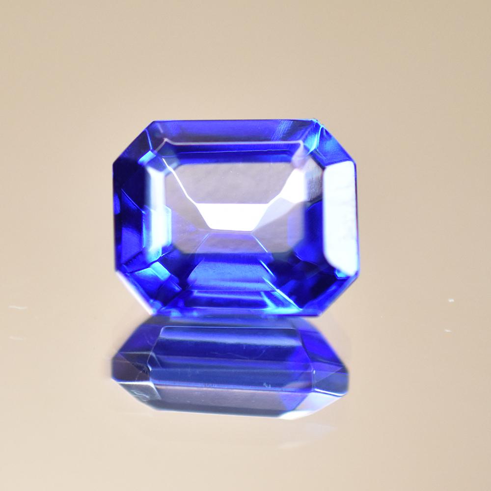 Natural Blue Tanzanite Loose Gemstone 11×9 Mm Emerald Cut 7.35 Ct for Jewelry Making and Crafts