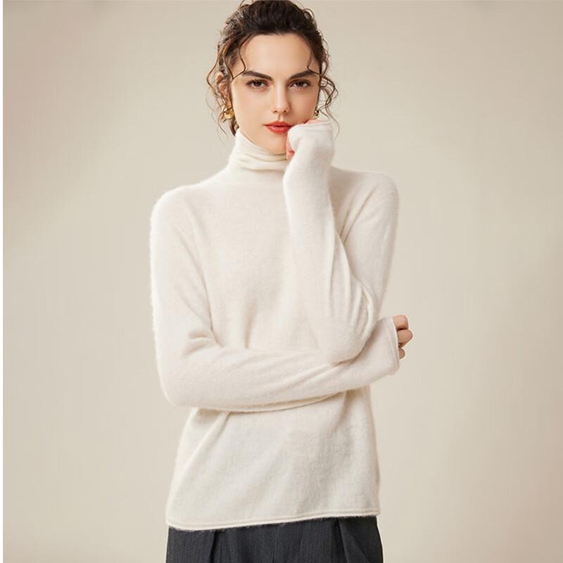 Fanzhen Women's 100% Cashmere Cowl Neck Sweater