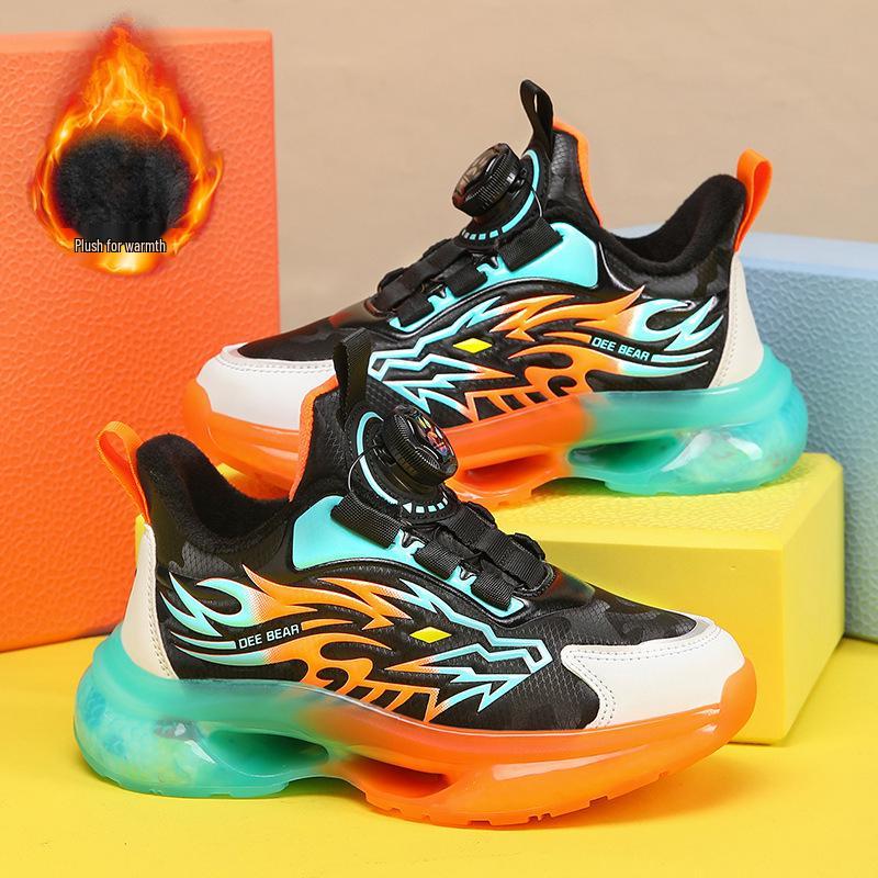 Boys' Winter Warm Sports Shoes 2025, Non-Slip Velvet Cotton Running Shoes for Kids